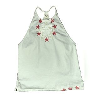 We The Free Razorback Tank top- small. Ivory in color with coral orange stars.